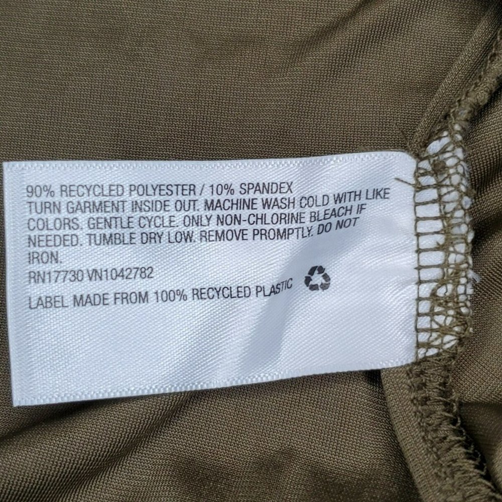 Wild Fable Women's Ruched Slip Dress Spaghetti Straps Stretch Olive Medium - Picture 9 of 11